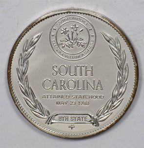 Silver Art Round The Palmetto State South Caralina 14.4 Gram Sterling U0731