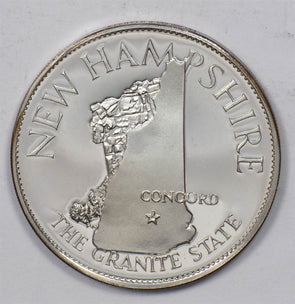 Silver Art Round The Granite State New Hampshire 14.4 Gram Sterling U0727