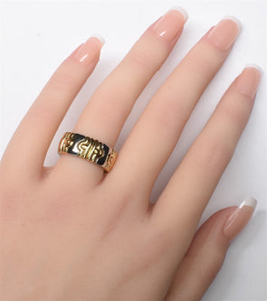 18K BVLGARI Two-Tone Parentsi Ring 11.2g Size 6 RG0276