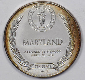 Silver Art Round The Old Line State Maryland 14.4 Gram U0734
