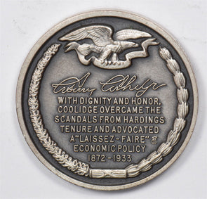 Silver Art Round Calvin Coolidge Sterling Silver Medal 1.059oz U0754