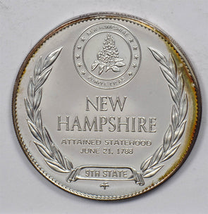 Silver Art Round The Granite State New Hampshire 14.4 Gram Sterling U0727