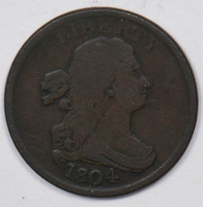 1804 Draped Bust Half Cent Crosslet 
