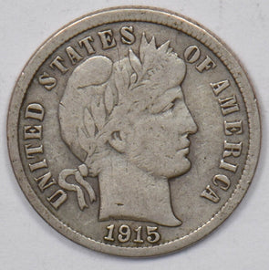1915-S Barber Dime 90% silver Very Fine U0741