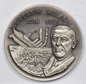 Silver Art Round Woodrow Wilson Sterling Silver Medal 1.027oz U0753