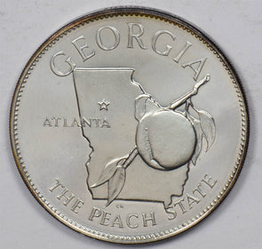 Silver Art Round The Peach State Georgia 14.4 Gram Sterling U0735