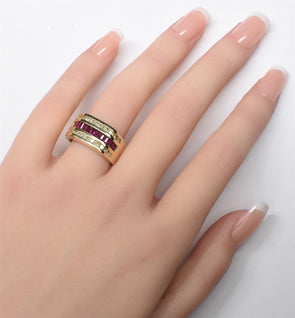 14K Ruby Diamond Ring 9.86g Diamond 0.50ct Size 7.25 RG0287