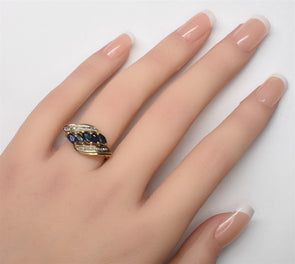 14K Sapphire Diamond Ring 3.87g Diamond .07cts Size 7.25 RG0273