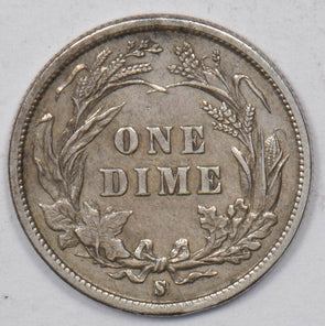 1893-S Barber Dime 90% silver "Triple Die S" Very Rare XF/AU U0742