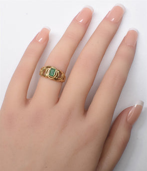 18K Emerald Ring 4.95g Emerald 0.40cts Size 5.5 RG0277