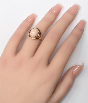 14K Pearl Diamond Ring Diamond (11.76mm X 10mm approx.) Size 5 RG0275