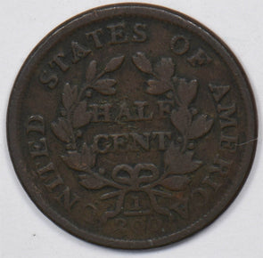 1804 Draped Bust Half Cent Crosslet "4" G/VG U0719