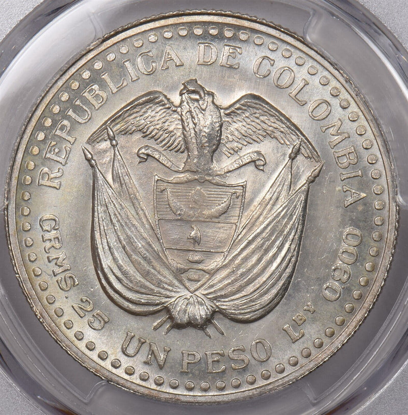 Colombia 1956 Peso Eagle animal PCGS Genuine Cleaned-UNC Detail 200th Anneversar