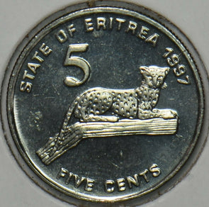 Eritrea 1997 5 Cents Leopard animal BU 152077 combine shipping