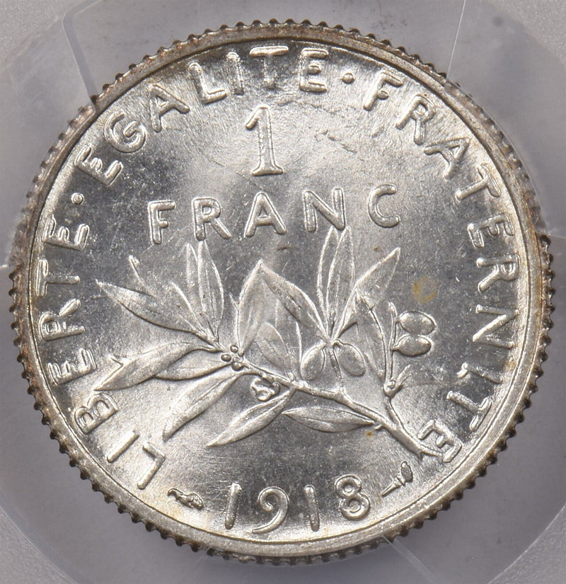 France 1918 Franc PCGS MS 64 Gad-467 F-217 PI0152 combine shipping