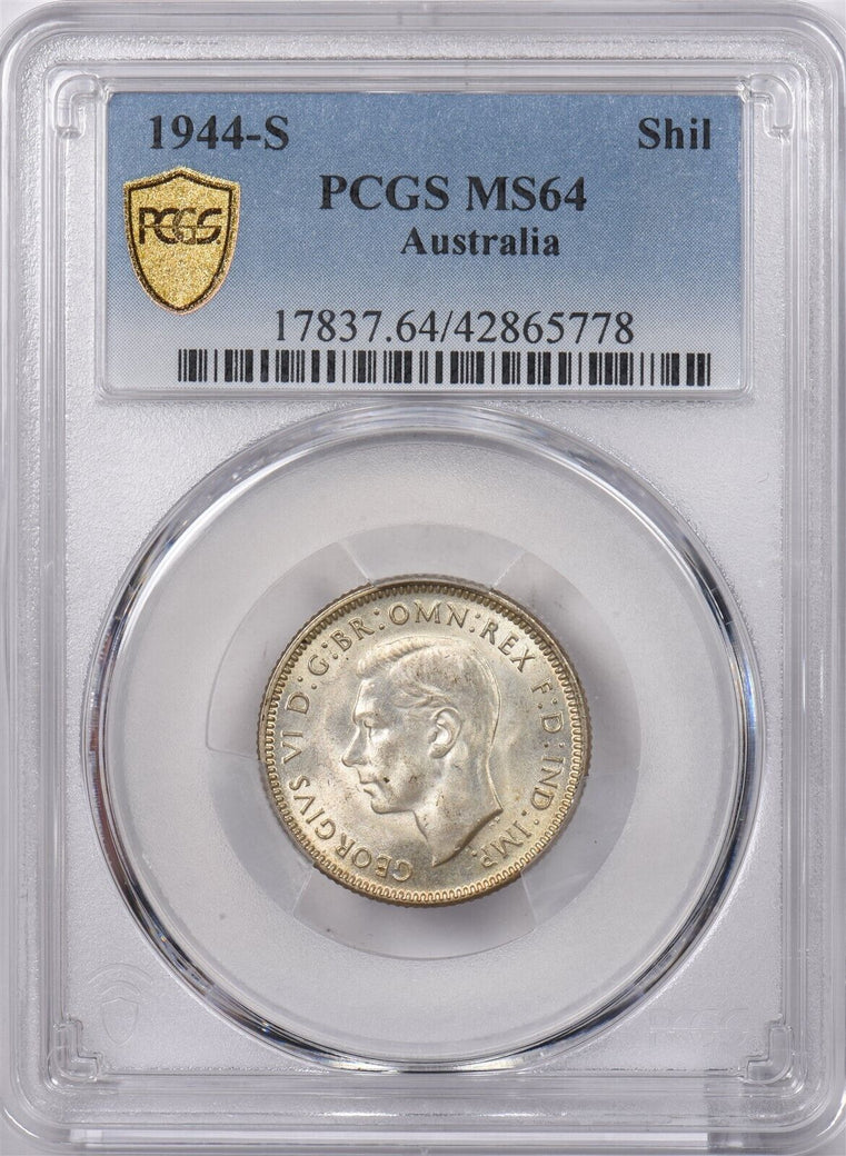 Australia 1944 S Shilling Ram animal PCGS MS 64 PI0220 combine shipping