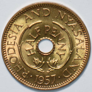 Rhodesia 1957 1/2 Penny Queen Elizabeth II 293364 combine shipping