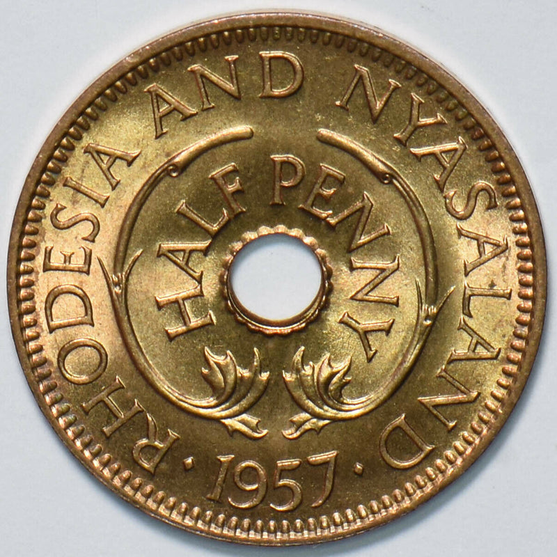 Rhodesia 1957 1/2 Penny Queen Elizabeth II 293364 combine shipping
