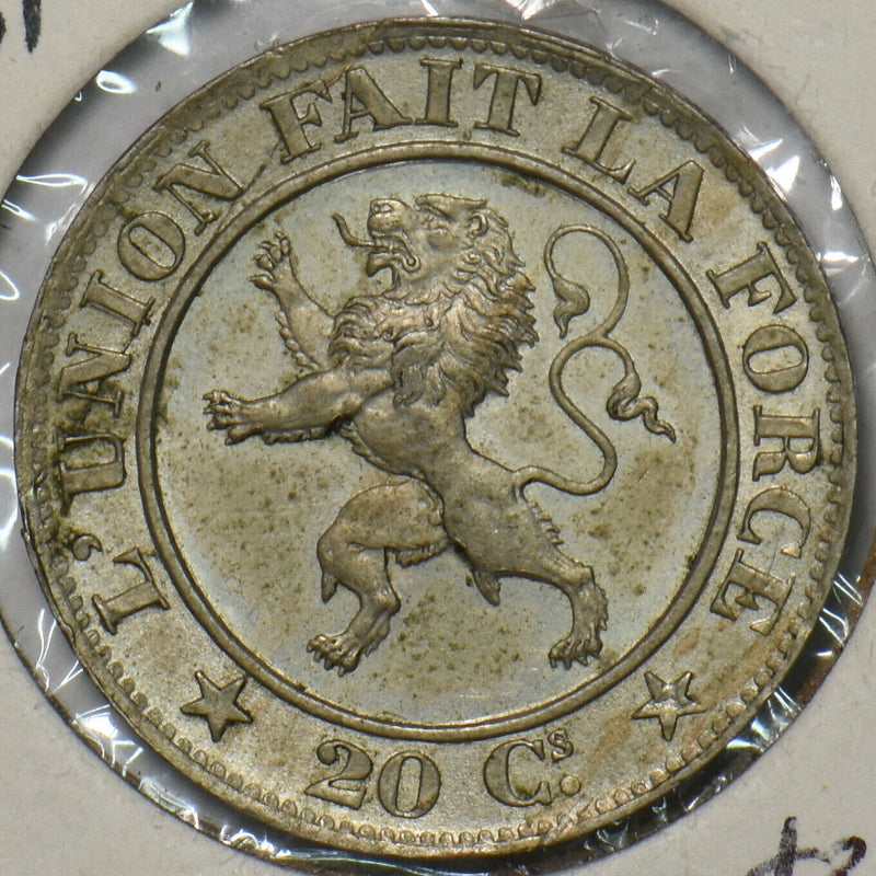 Belgium 1861 20 Centimes Lion animal 491075 combine shipping