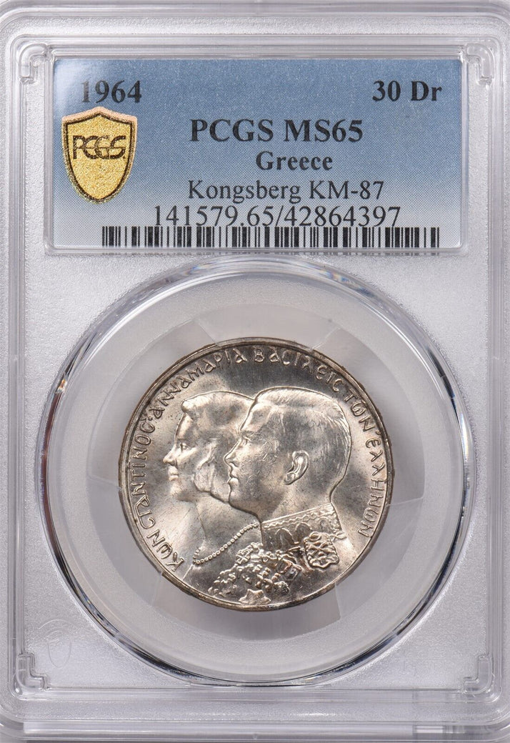 Greece 1964 30 Drachmai Eagle animal PCGS MS 65 Kongsberg KM-87 PI0071 combine s