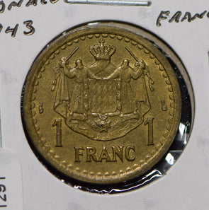 Monaco 1943 Franc  901291 combine shipping