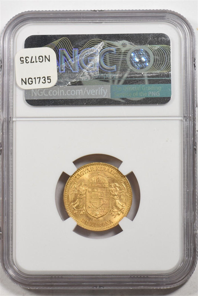 1905-KB Gold Hungary G20k NGC MS62 NG1735