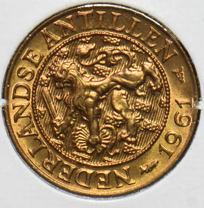 Netherlands Antilles 1961 Cent Lion animal 192311 combine shipping