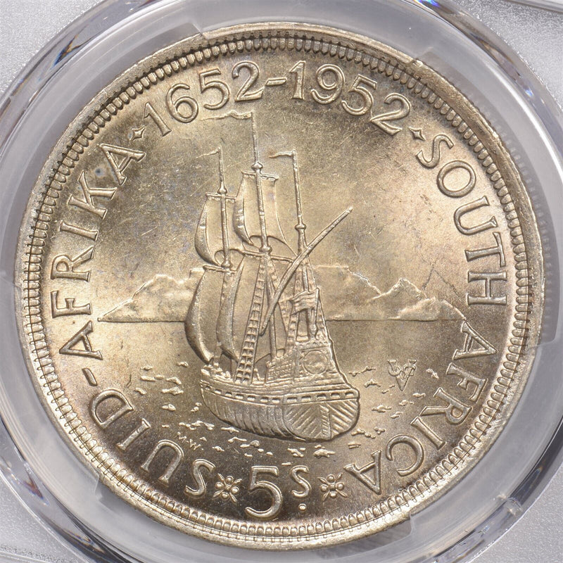 South Africa 1952 5 Shillings PCGS MS 64 300th Ann Founding of Capetown PI0009 c