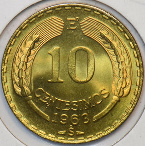 Chile 1963 S 10 Centesimos 195260 combine shipping