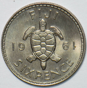 Fiji 1961 6 Pence Turtle animal 195220 combine shipping
