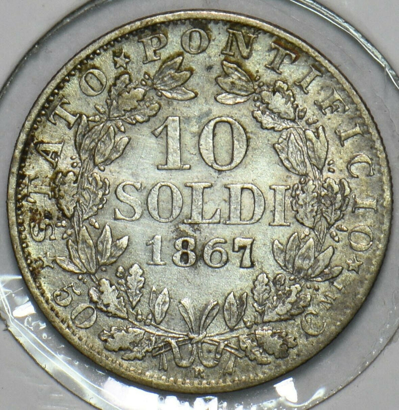 Vatican 1867 10 Soldi Papal States 296857 combine shipping