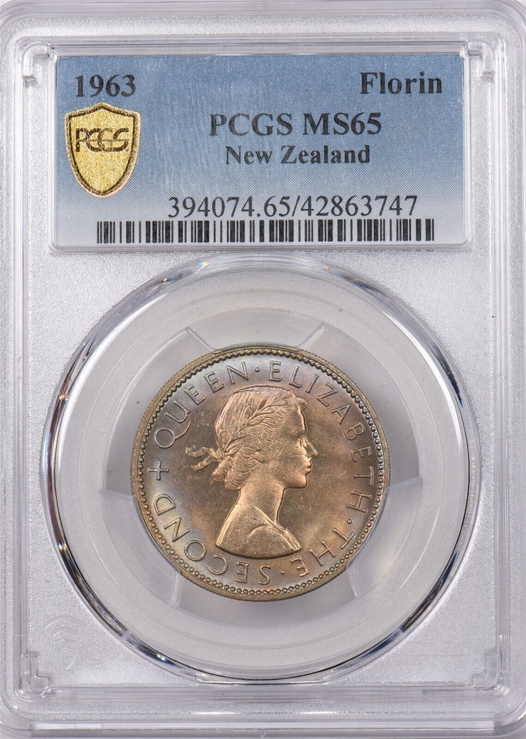 New Zealand 1963 Florin Kiwi Bird animal PCGS MS 65 PI0149 combine shipping