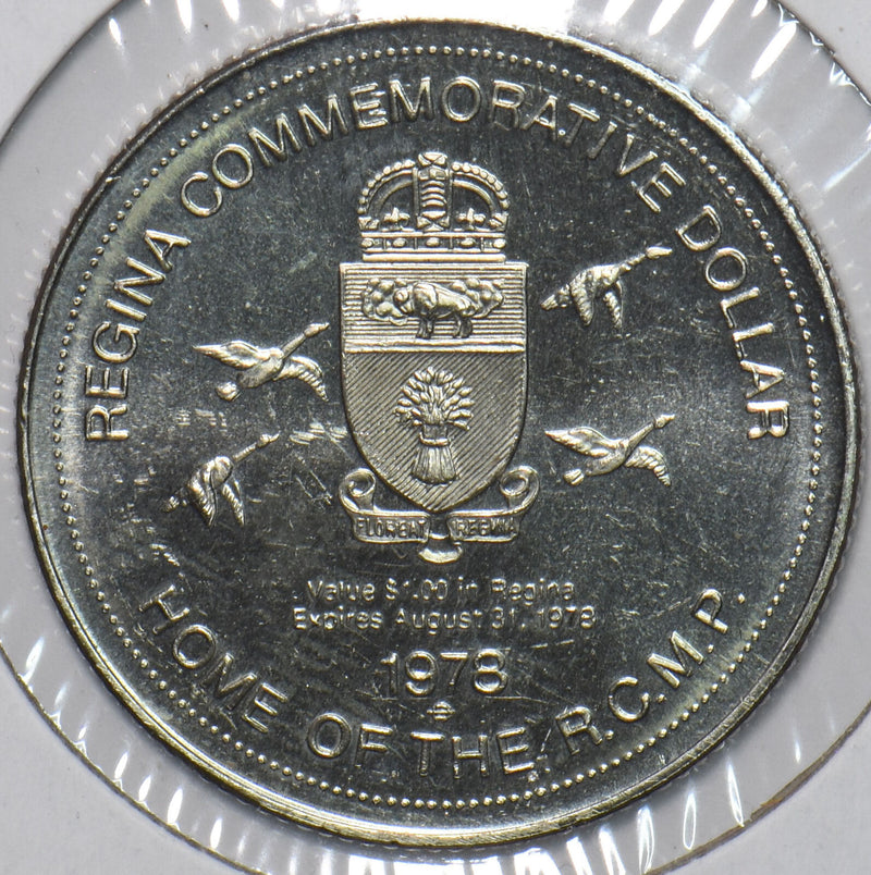 Canada 1978 Dollar geese animal History of Regina 195202 combine shipping