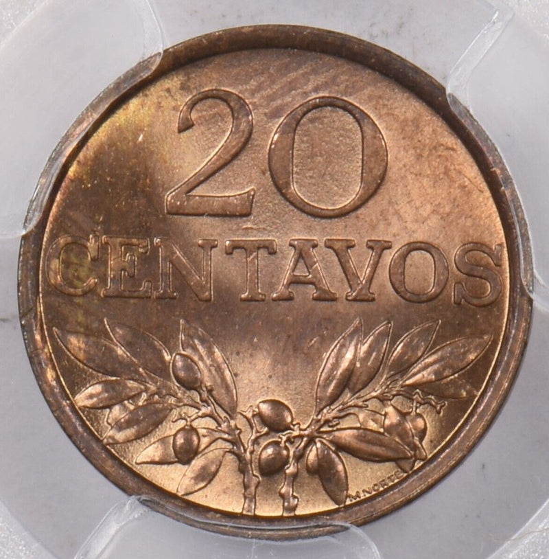 Portugal 1974 20 Centavos PCGS MS 64 RED BROWN PI0122 combine shipping