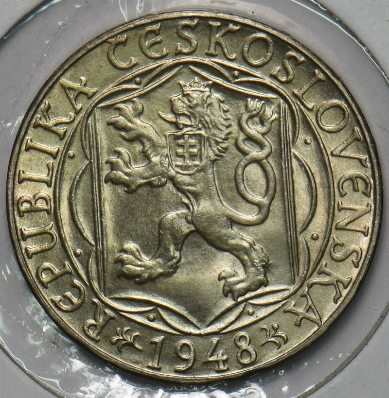 Czechoslovakia 1948 100 Korun Lion animal Charles University 296864 combine ship