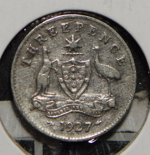 Australia 1927 3 Pence Kangaroo animal Emu  901263 combine shipping