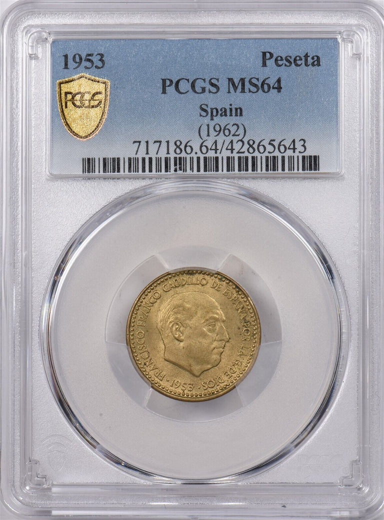 Spain 1953 Peseta PCGS MS 64 1962 PI0221 combine shipping