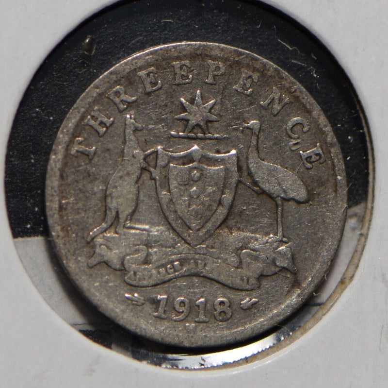 Australia 1918 3 Pence Kangaroo animal Emu  901269 combine shipping