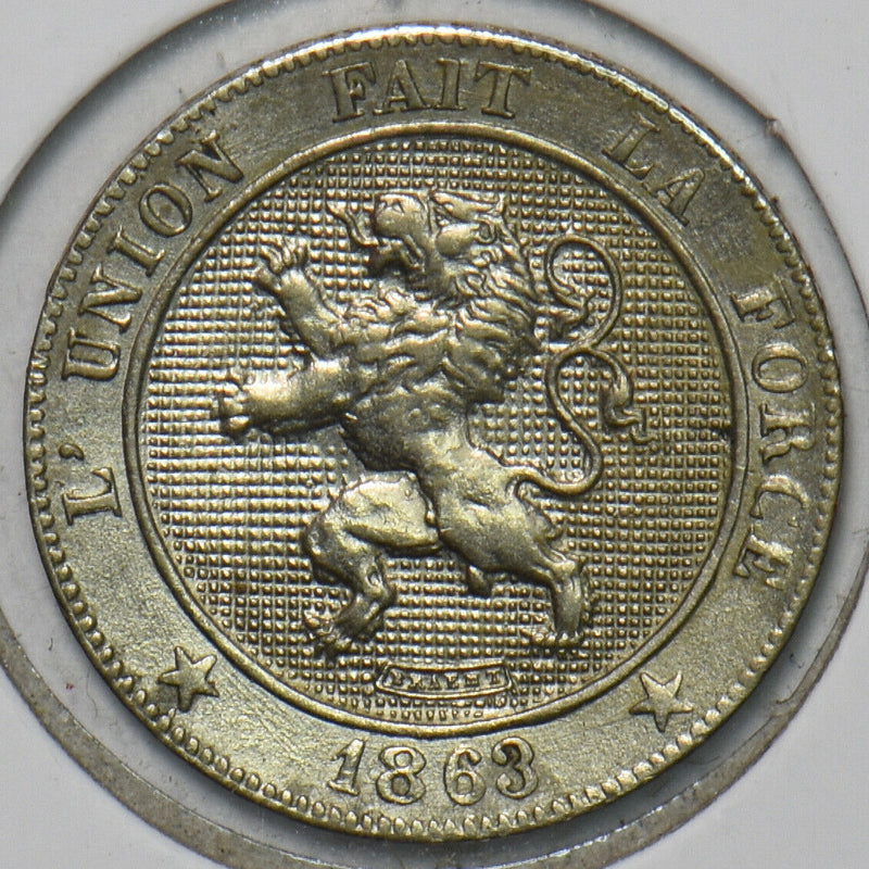 Belgium 1863 5 Centimes Lion animal 195841 combine shipping