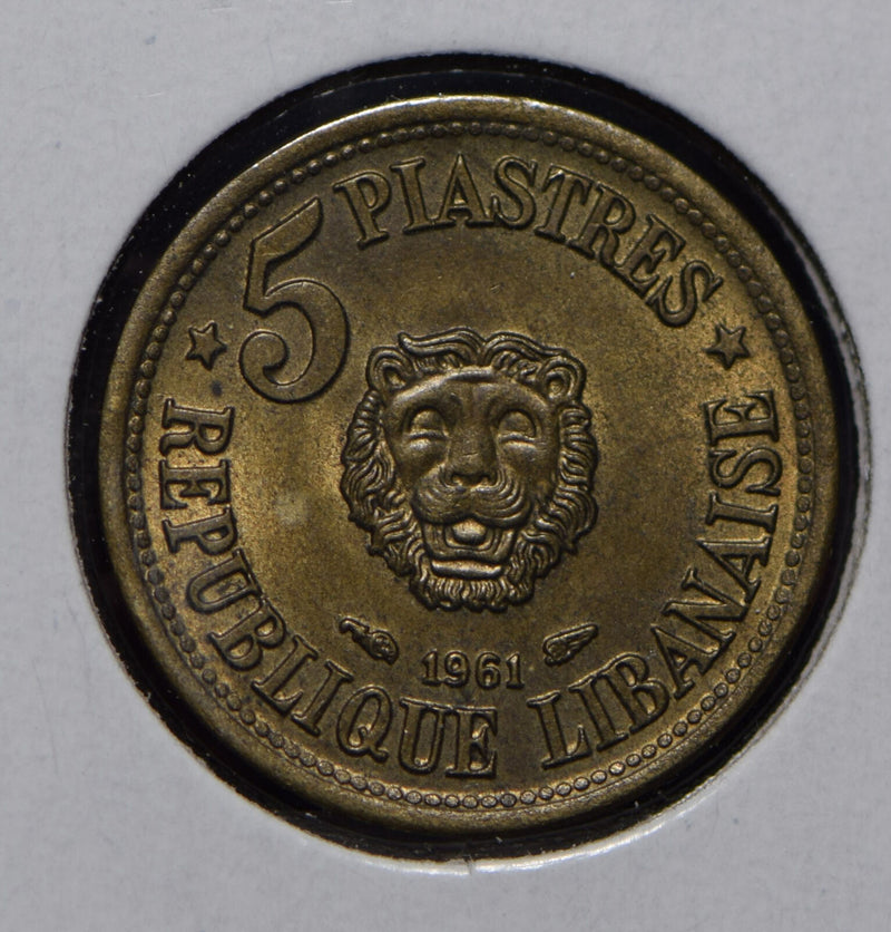 Lebanon 1961 5 Piastres Lion  animal  291959 combine shipping