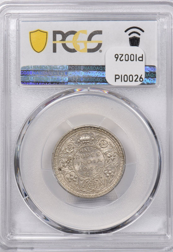 India British 1944 L 1/2 Rupee PCGS MS 62 SW-9.64 PI0026 combine shipping