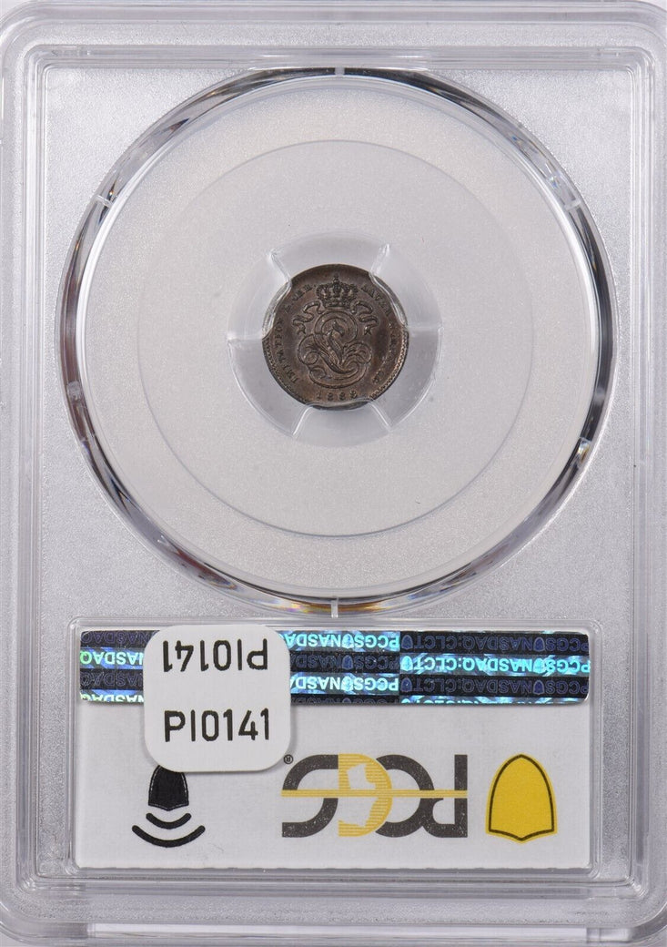 Belgium 1888 2 Cents Lion animal PCGS MS 64 BROWN Lauer Imitation Nurnberg PI014