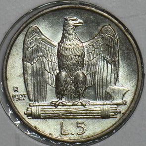 Italy 1927 5 Lire Eagle animal 491042 combine shipping