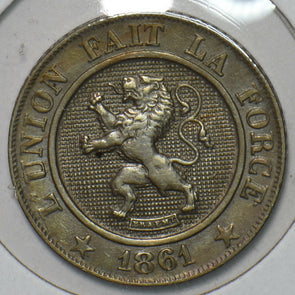 Belgium 1861 10 Centimes Lion animal 195882 combine shipping