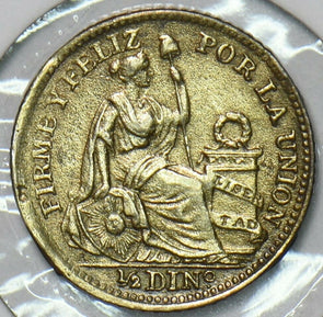 Peru 1908 FG 1/2 Dinero 196564 combine shipping