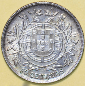 Portugal 1915 10 Centavos Silver 293450 combine shipping