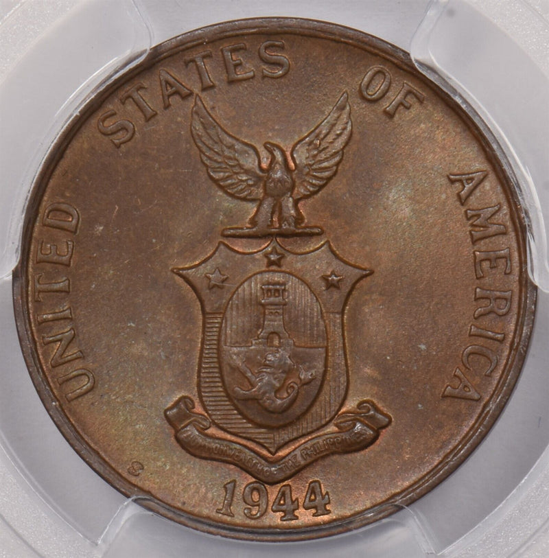 Philippines 1944 S Centavo Eagle animal PCGS MS 64 BROWN US PI0034 combine shipp