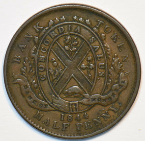 Canada 1844 1/2 Penny Bank of Montreal 296409 combine shipping