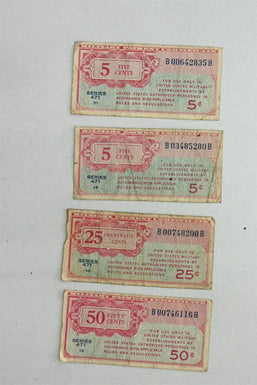 US Military Payment Certificates Lot Of 4 Fine++ Series 471 RN0125 combine shipp