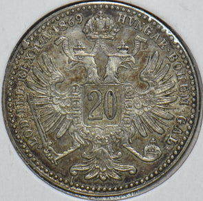 Austria 1869 20 Kreuzer Eagle animal 195139 combine shipping
